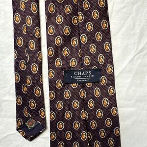 Vintage Chaps Ralph Lauren Silk Neck Tie Dark Purple 100% Silk Made In The USA